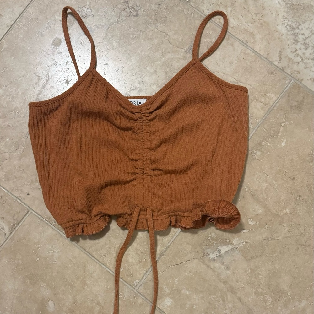 STORIA Orange Runched Tank